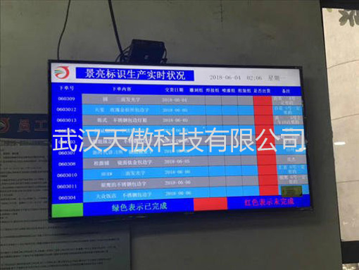異常液晶顯示電子看板需求-電子看板-液晶電子看板-生產車間管理看板-武漢天傲科技有限公司